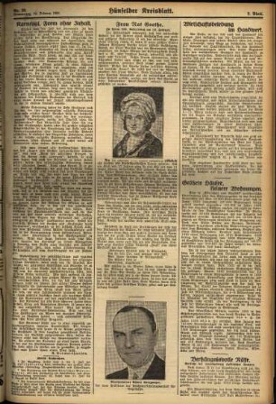 Zweite Ausgabe vom Donnerstag, den 19. Februar 1931.