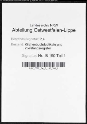 Heiratsbelege zum Zivilstandsregister Lütgendortmund (H 1810)