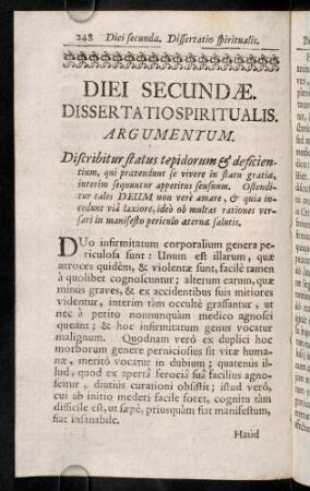 248-272, Dissertatio Spiritualis