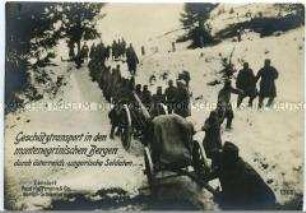 Transport österreichischer Geschütze in den Bergen Montenegros