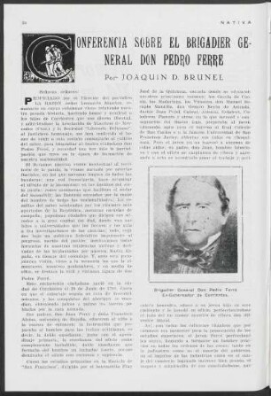 Conferencia sobre el Brigadier General Don Pedro Ferré