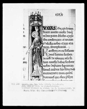 Bibel des Manerius Teil 3 — Anfang des Judasbriefes mit Initiale I (udas), Folio 243 verso