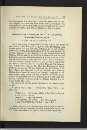 Regimentsstab und II. Abteilung bei der 111. und 112. Inf.Div., II. Abteilung bei der 18. Inf.Div.