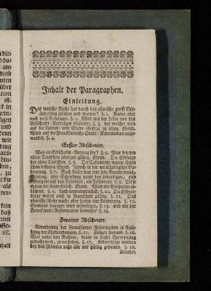 Inhalt der Paragraphen.