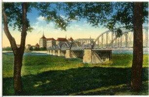 Torgau. Elbbrücke und Schloss