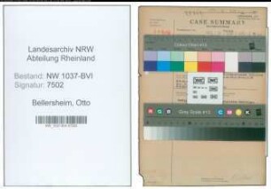 Entnazifizierung Otto Bellersheim , geb. 27.11.1912 (Gerichtsassessor)