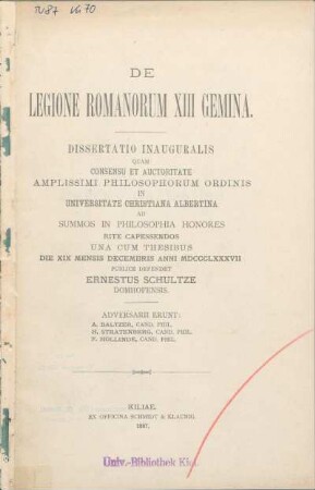 De legione Romanorum XIII gemina