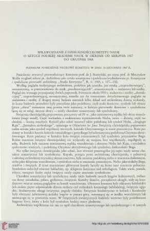 Sprawozdanie z działalności Komitetu Nauk o Sztuce PAN w okresie od sierpnia 1967 do grudnia 1968