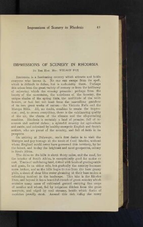 Impressions of Scenery in Rhodesia