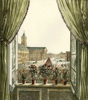 Karlsruhe, [Marktplatz im Jahr 1818]
