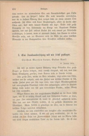 5. Eine Auseinandersetzung mit mir selbst gepflogen.