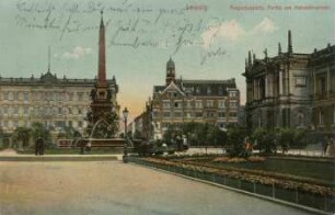 Leipzig: Augustusplatz ; Partie am Mendebrunnen