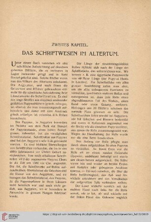 Zweites Kapitel: Das Schriftwesen im Altertum