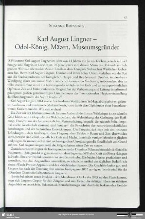 Karl August Lingner - Odol-König, Mäzen, Museumsgründer