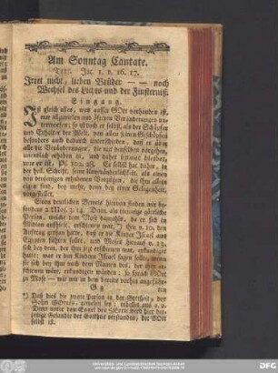 Am Sonntage Cantate. Text. Jac. 1. v. 16. 17.
