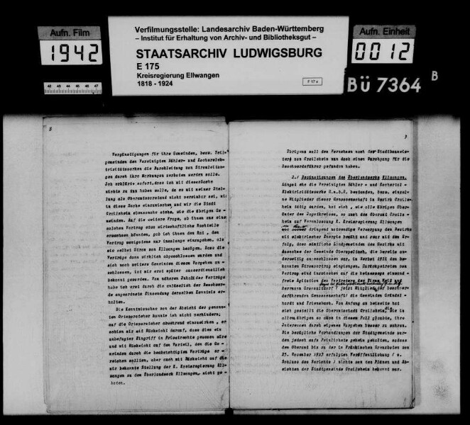 Stromversorgung der Gemeinden des Oberamts Crailsheim (insbesondere der Stadt Crailsheim)