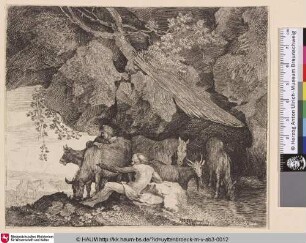 [Battus verrät Merkurs Versteck für Apollos Herde; Battus reveals Mercury's hiding Place of Apollo's Herd]