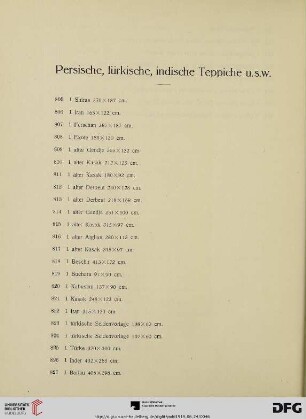 Persische, türkische, indische Teppiche (Nr. 805-851)