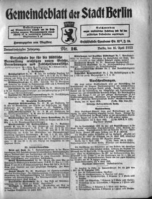 1922,16: Nr. 16, 16. April 1922