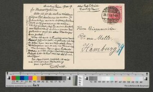 Postkarte an Werner von Melle