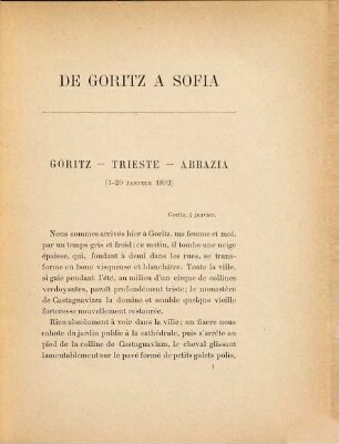 De Goritz a Sofia : Istrie, Dalmatie, Monténégro, Grèce, Turquie, Bulgarie