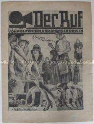 Lokales Mitteilungsblatt der SPD Leipzig "Der Ruf" u.a. über Löhne und Lebenshaltungskosten