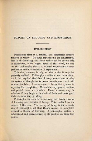 Theory of thought and knowledge
