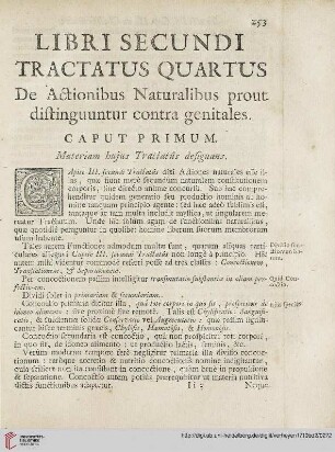 Caput Primum: Materiam hujus Tractatus designans