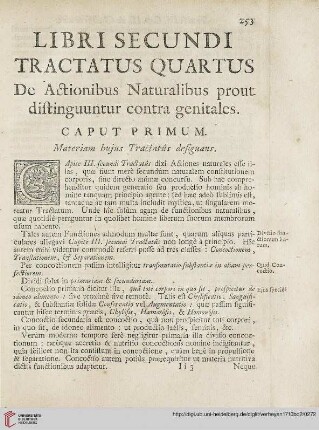 Caput Primum: Materiam hujus Tractatus designans