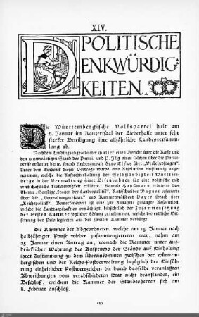 Politische Denkwürdigkeiten.