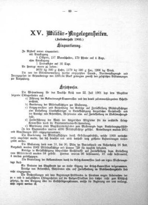 XV. Militär-Angelegenheiten