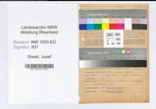 Entnazifizierung Josef Siwek, geb. 16.02.1893 (Polizeibeamter)