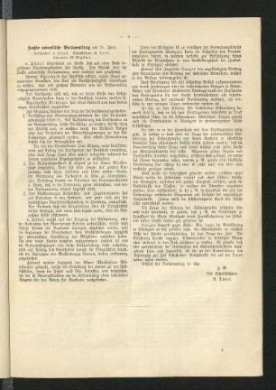 Sechste ordentliche Versammlung am 21. Juni 1890