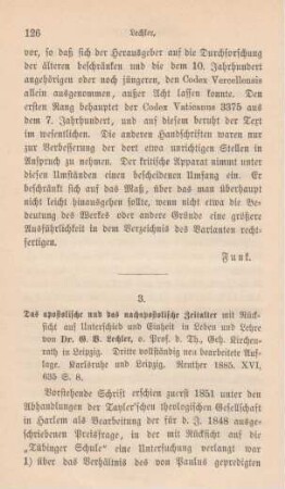 126-127 [Rezension] Lechler, G. V., Das apostolische und das nachapostolische Zeitalter