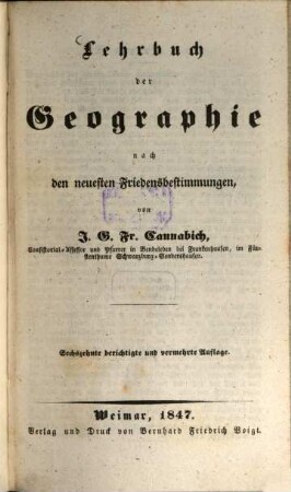 Lehrbuch der Geographie