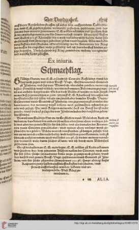 Ex iniuria. Schmachklag.