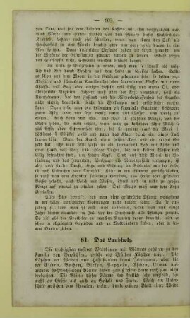 81. Das Laubholz