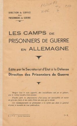 Les camps de prisonniers de guerre en Allemagne