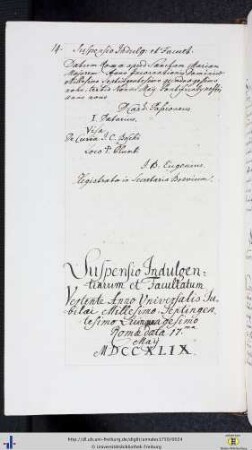 Suspensio Indulgentiarum et Facultatum