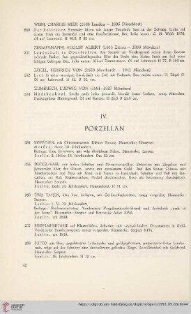 IV. Porzellan (Nr. 254-382)
