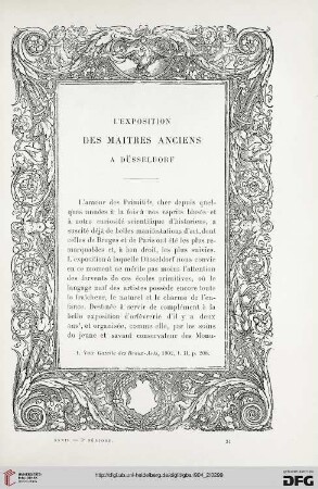 3. Pér. 32.1904: L' exposition des maîtres anciens à Düsseldorf