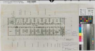 Münster (Münster) Neubau des Chemischen Landesuntersuchungsamtes Grundriß 2. Obergeschoß 1958 1 : 100 36 x 59 Pause Staatshochbauamt Münster Regierung Münster Nr. 34048