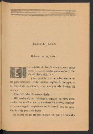 Capítulo LXXX - Melanie, se defiende.