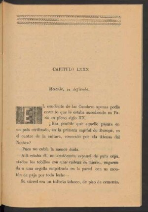 Capítulo LXXX - Melanie, se defiende.