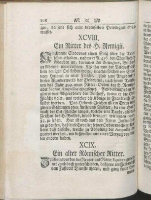XCVIII. EIn Ritter des H. Remigii.