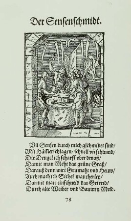 Sensenschmied, Holzschnitt, Amman 1568