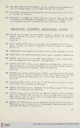Bronze, Kupfer, Messing, Zinn (Nr. 582a - 681a)