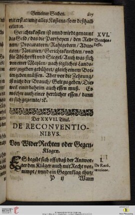 Der XXVII. Titul