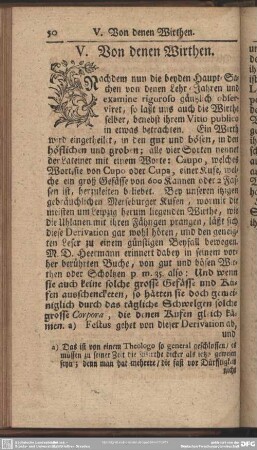 V. Von denen Wirthen