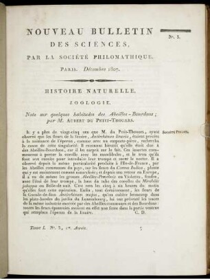 Nouveau Bulletin des Sciences, par la Société Philomatique. Paris. Décembre 1807., 3